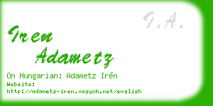 iren adametz business card